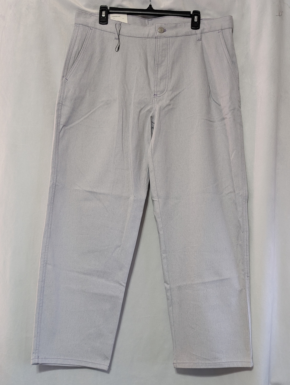 🐝 Zara Men's Light Purple Pleated Straight Leg Carpenter Pants Size 34